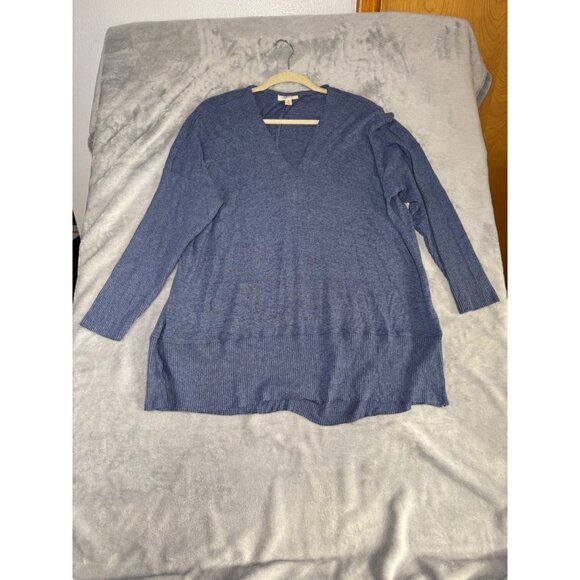 Style & Co Womens 1X Blue V-Neck Long Sleeve Sweater Top  Viscose & Polyester - Picture 10 of 16